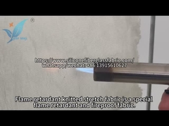 Flame retardant elastic fabric burning test